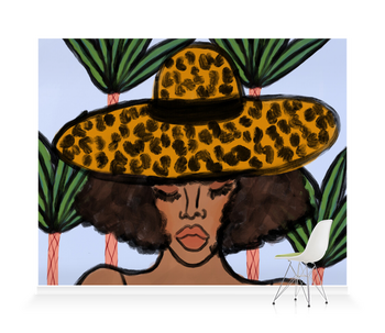 'Leopard Hat Girl' Wallpaper Murals